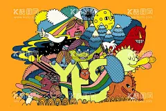 插画卡通  - 源文件下载【酷图网】动物,室内画展,展览,素材,画展,动漫,卡通,动画,抽象,服装,印花,设计,其他,图片素材,