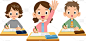 在课堂上举手发言的小学女生