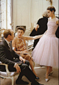 1954 Odile in Dior's tulle confection called "Cuba", Autumn/Winter collection H-line