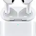 AirPods 4 悬浮在充电盒上方，盒盖打开。