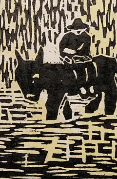 简易黑白木刻版画_简单的木刻版画