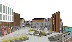 民国风商业街SU模型