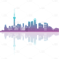 矢量风渐变建筑剪影-SVG9