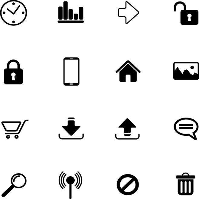 黑白icon图标素材