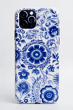 青花瓷图案手机外壳作品