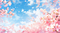 千库网_公园浪漫唯美粉色樱花的插画5_插画编号288097