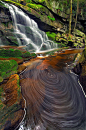 黑水瀑布州立公园的漩涡