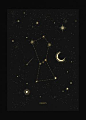 Orion Constellation gold foil print by Cocorrina & co studio