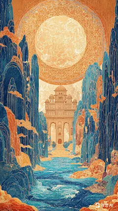 9x16_生成背景图_古风_敦煌风_缤纷秘境_仙宫_大师级作品-2