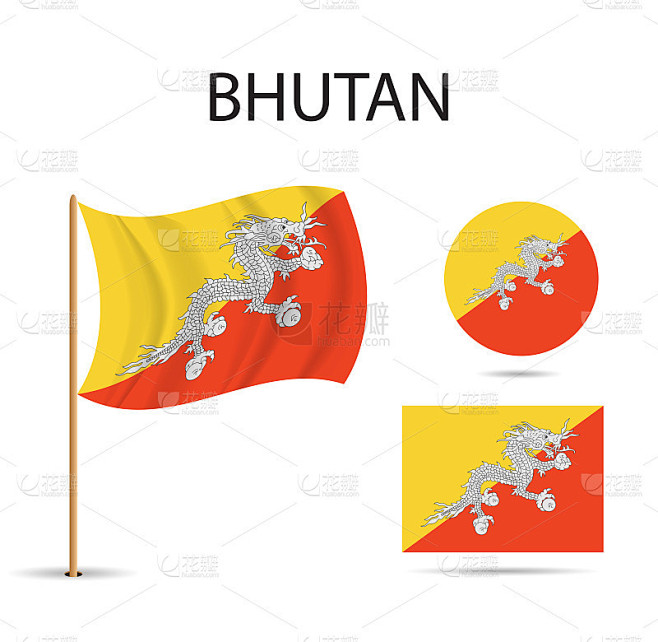 矢量-不丹旗，矢量