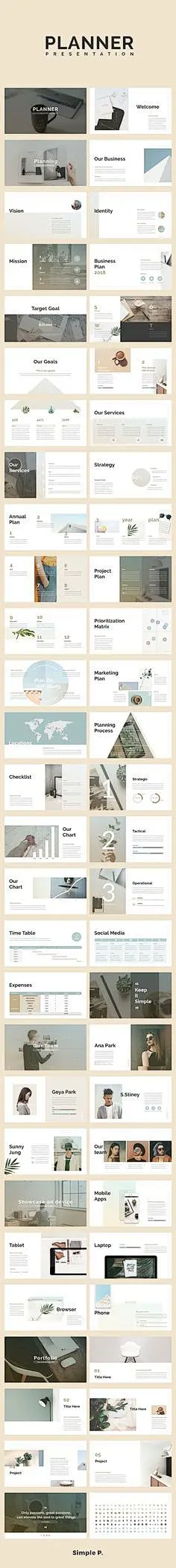 Planner PowerPoint Template. 2018 Business Planning #presentation