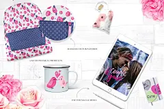 粉色爱情主题水彩插画元素 The True Love Design Collection-设计元素-@美工云(meigongyun.com)