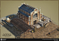 Anno 1800 Kontors, David Shelton : I was very honored to be a part of the art team on Anno 1800 working as a 3d artist. I was responsible for modeling, texturing and animating the assets. 

These images show the main trading posts in the game. The buildin