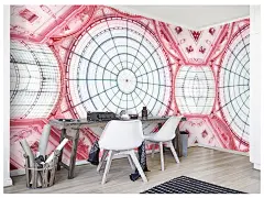 欧式城堡建筑墙纸3D立体客厅沙发背景墙装饰休闲吧咖啡奶茶店壁纸-淘宝网