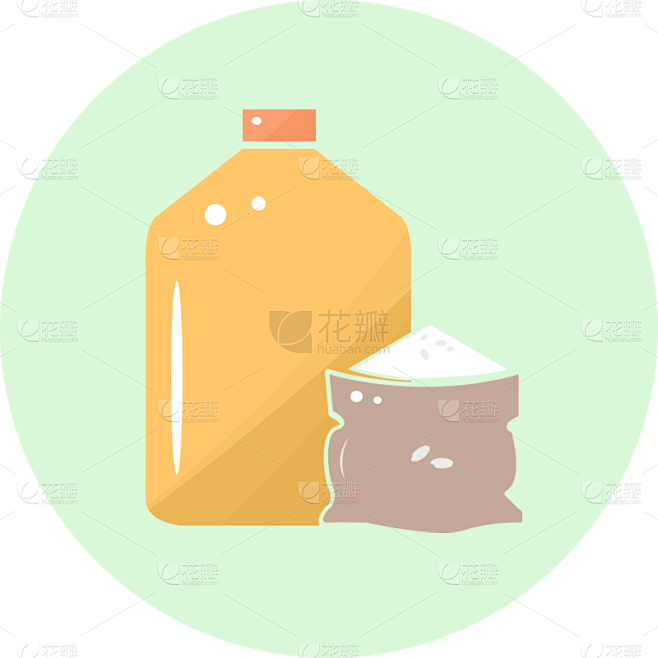 扁平风拟物风食物icon-粮油