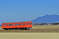 镜头下的日本：JR东日本常综县Kiha101系气动列车，背景里的是筑波山。摄影by kura9n