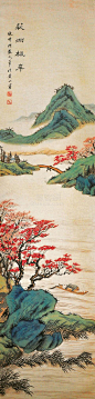黄山寿 ·《狄州枫岸》立轴 纸本作品欣赏