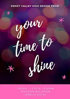 Pink Bokeh Prom Night Poster