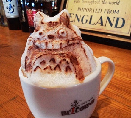 龙猫3D咖啡拉花，要来一杯么？