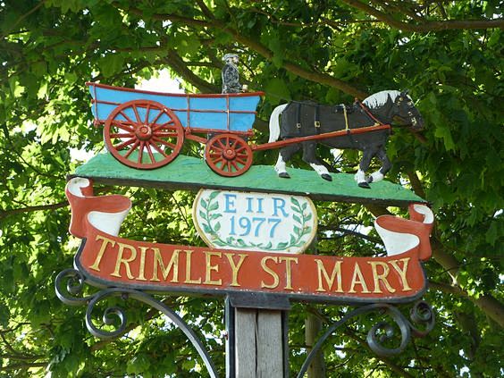 Village sign, Trimle...