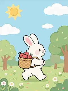 荔枝采摘田园插画