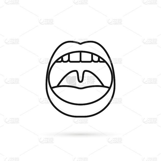 细线张开嘴图标像喊
