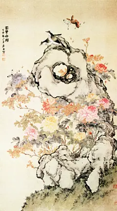 富贵白头图 花鸟画 中国古画_0588