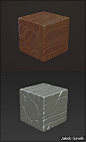 Material Definitions #1-4, Jakob Gavelli : Collecting these into a single Project instead of cluttering and padding out my Artstation with it.
Process Gifs on the sculpts, some dirty steps I take in photoshop to go from composite- to final texture. 
I enj