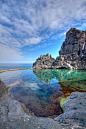 Rock pool on the north coast of Madeira, in the village of Seixal, Portugal