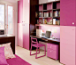 彩色书房粉色墙面装修效果图片
