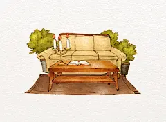 【韩国插画家AEPPOL的温暖小清新风格生活场景手绘插画】