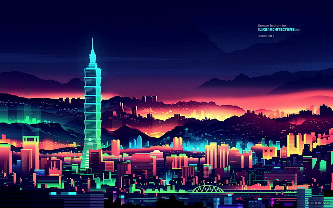 摩洛哥ROMAIN霓虹的城市之夜矢量插画...