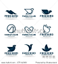 Set of various bird symbols and logo design elements (1)