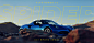 4c spider alfa romeo automotive   blue car CGI cinema 4d corona renderer full cgi sunset