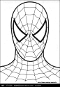 蜘蛛侠面部线描图片