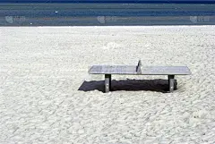 海滩,乒乓球桌,水,留白,水平画幅,沙子,无人,基尔,户外,乒乓球