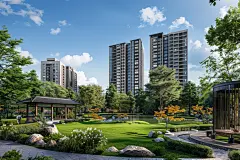 小区局部景观设计模型图片