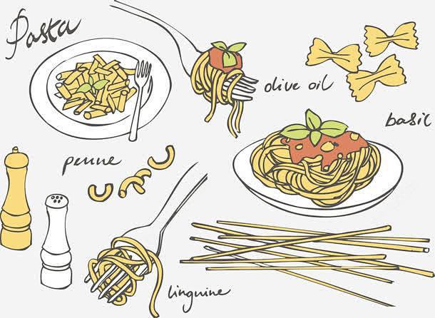 手绘意大利美食高清素材 menu 古典 ...