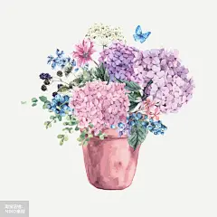 婚礼花卉清新素材贺卡婚纱鲜花设计合集装饰元素矢量插画素材 (34)