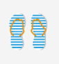 一双蓝色手绘的拖鞋高清素材 人字拖 卡通手绘 拖鞋 蓝色 蓝色线条 装饰图 鞋子 免抠png 设计图片 免费下载