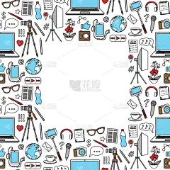 博客,边框,传媒,轮廓,书,音乐,概念,相机,沟通,收集