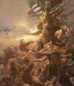 国人大神气势恢宏的插画作品！把西游绘制出了史诗魔幻大片的感觉