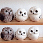 Cute Needle felted project wool animal owls(Via @mikeneko.ha_bu): 