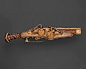 【16世纪 神圣罗马皇帝查理五世双筒簧轮手枪】<br/>Double-Barreled Wheellock Pistol Made for Emperor Charles V<br/>彼得•派克（德国慕尼黑，1503-1596）<br/>蚀刻师：安布罗Gemlich（德国慕尼黑和兰茨胡特，活跃于1520-1550）<br/>年代：1540-1545年<br/>文化：德国，慕尼黑<br/>工艺：钢，蚀刻，鎏金，木，雕刻鹿角镶嵌<b