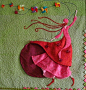 Hot pink and red dress + tiny pinwheel kites + ... | Amazing Appliqué