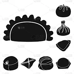 食品,分离着色,开胃品,图标集,一个物体,樱桃,波兰饺子,小麦面团,面粉,烹调