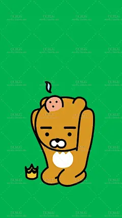 33张狮子ryan屁桃超高清iphone韩国kakao自画重绘卡通手机壁纸b2-淘宝网
