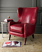 Loving this! Red Leather Chair by Massoud at Horchow.