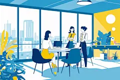 办公团队插图创作