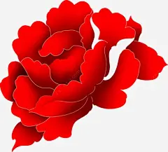 手绘大红色牡丹花高清素材 免费下载 页面网页 平面电商 创意素材 png素材